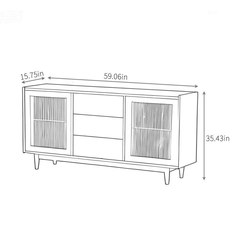 Buffet haut de gamme à grande capacité, H 35,43 po x l 59,06 po x P 15,75 po