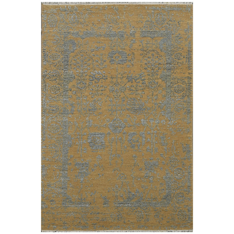 One-of-a-Kind Rectangle 4' x 5'11" Hand Knotted Area Rug