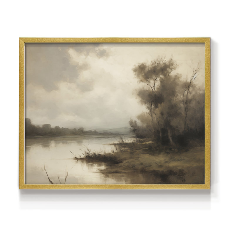 Paysages rétro-DCL XXXVI - reproduction encadrée - réaménageable, H 16 po x l 20 po, Doré