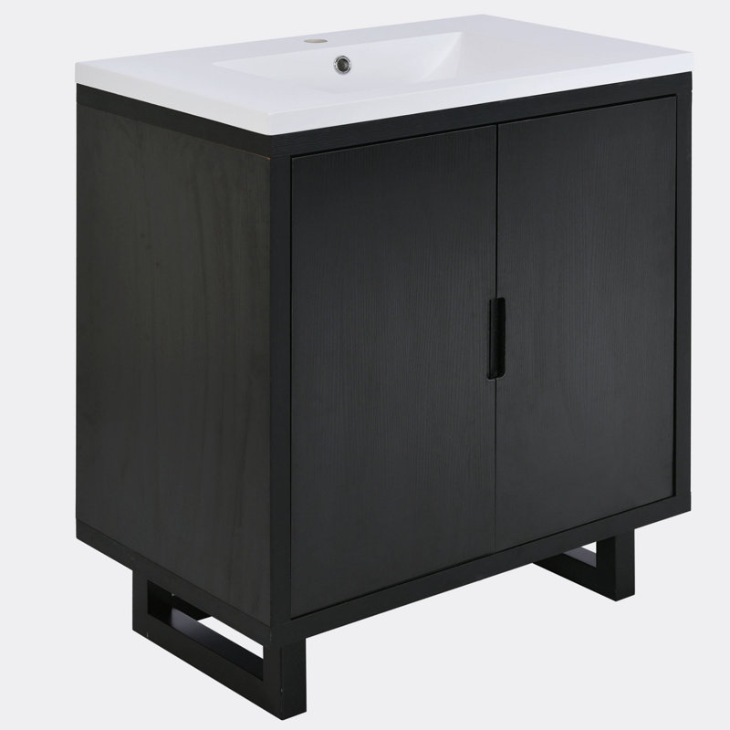 Meuble-lavabo simple autoportant avec plateau en résine 18,10 po Lavarre