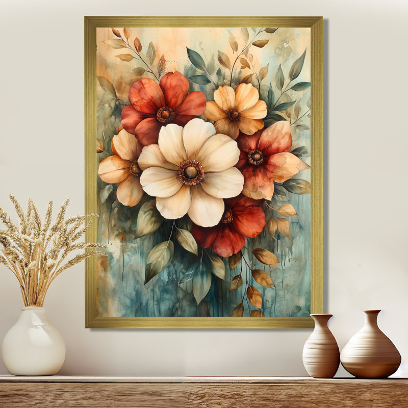 Hartley - Floral Wall Art, H 32 po x l 16 po, Reproduction encadrée d'une seule photo, Doré