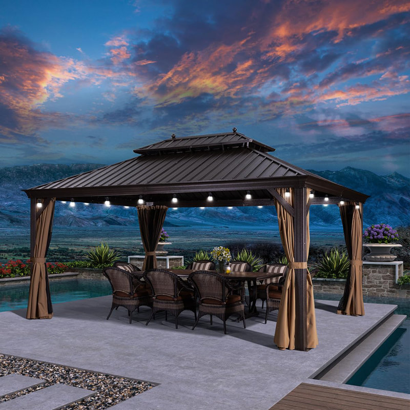 16 Ft. W x 12 Ft. D Aluminum Patio Gazebo