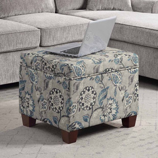 White Rectangular Low Wicker Upholstered Foot Stool in White and