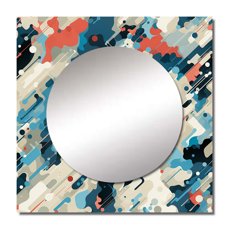 Cuber Techno Concealment - Grand miroir carré moderne pour décoration murale, 29 po x 29 po