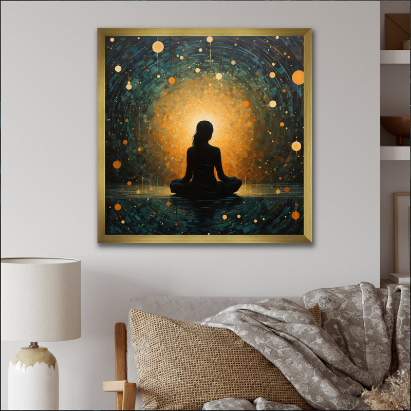 «Yoga In Stillness», reproduction d'art sur toile, H 30 po x l 30 po x P 1 po, Or
