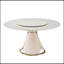 Table de salle à manger 59,05 "en pierre artificielle moderne avec table tournante ronde de 31,5" avec piédestal exquis en bois et en métal avec 8 chaises.