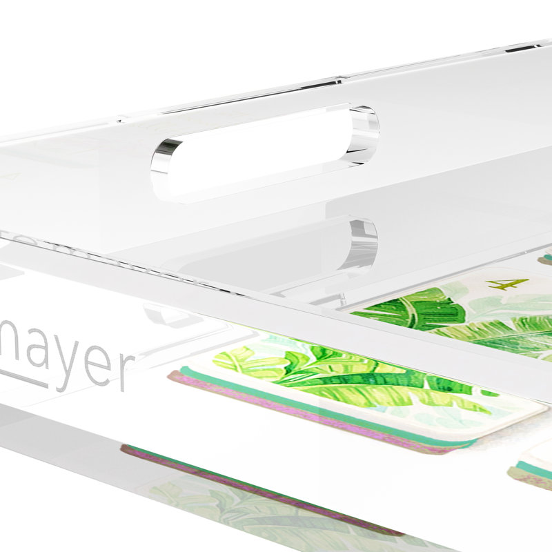 Mahjong Acrylic Decorative Tray, 12"W x 12"D x 2"H