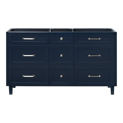 ARIEL Monreau 60" Solid Wood Single Bathroom Vanity Base Only in Midnight Blue