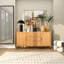 Buffet en bois 3 tiroirs 1 tablette et 2 portes brun clair