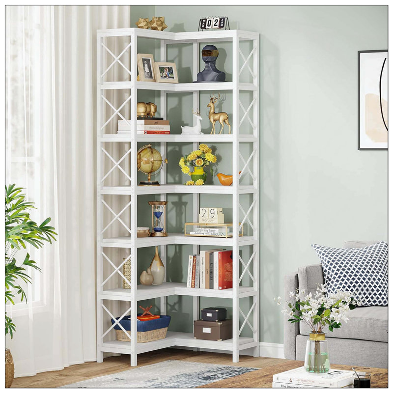 Bibliothèque de rangement 7 niveaux, Blanc