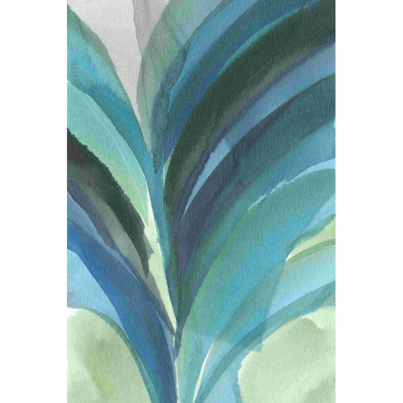 Grande feuille bleue II, H 12 po x l 8 po