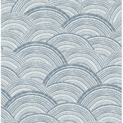 Papier peint géométrique Encircle Indigo