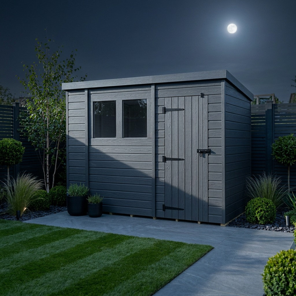 Total Sheds 10ft x 4ft Composite Pent Garden Shed - Single Door - With Windows - EPDM Rubber Roof - UK Manufactured