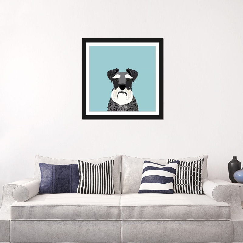 Schnauzer, impression sur toile tendue, Papier d'art encadré noir, Blanc, H 24 po x l 24 po x P 1 po