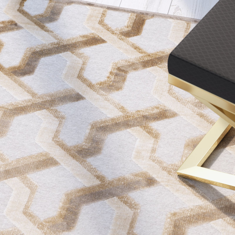 SantaAna Geometric Hand Woven Area Rug, Rectangle 79 x 122 cm
