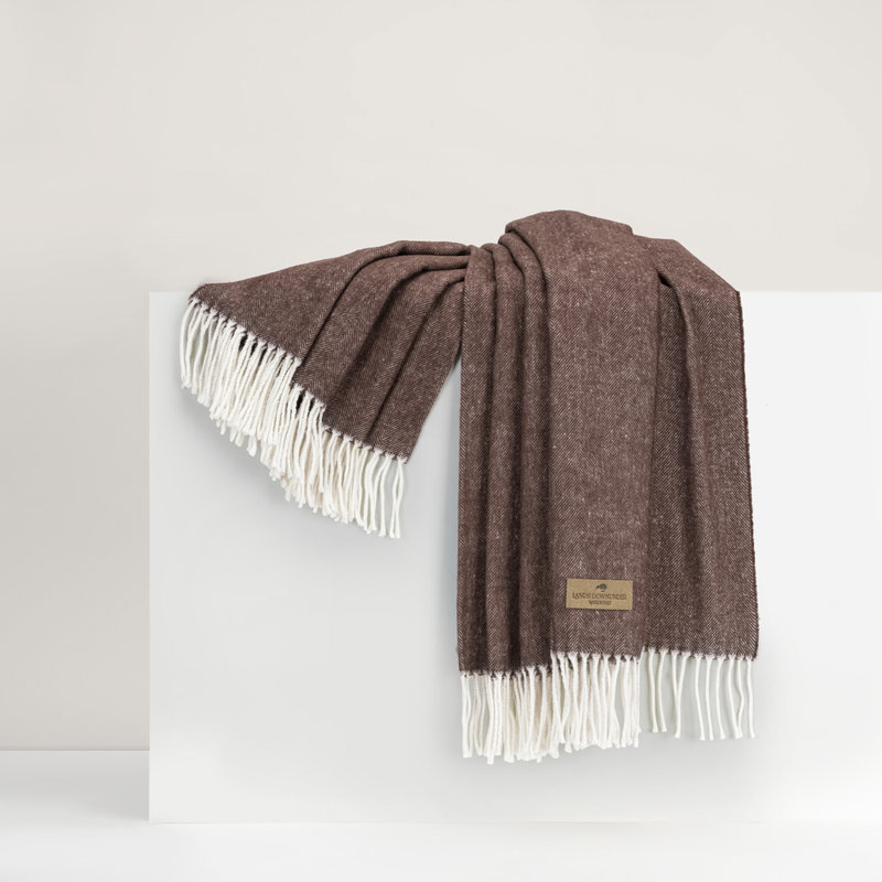 Italian Herringbone Throw, Chocolate