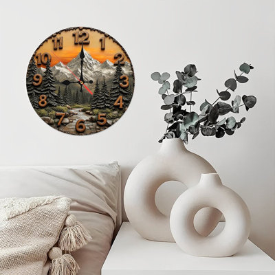 Round wooden wall clock 25*25CM