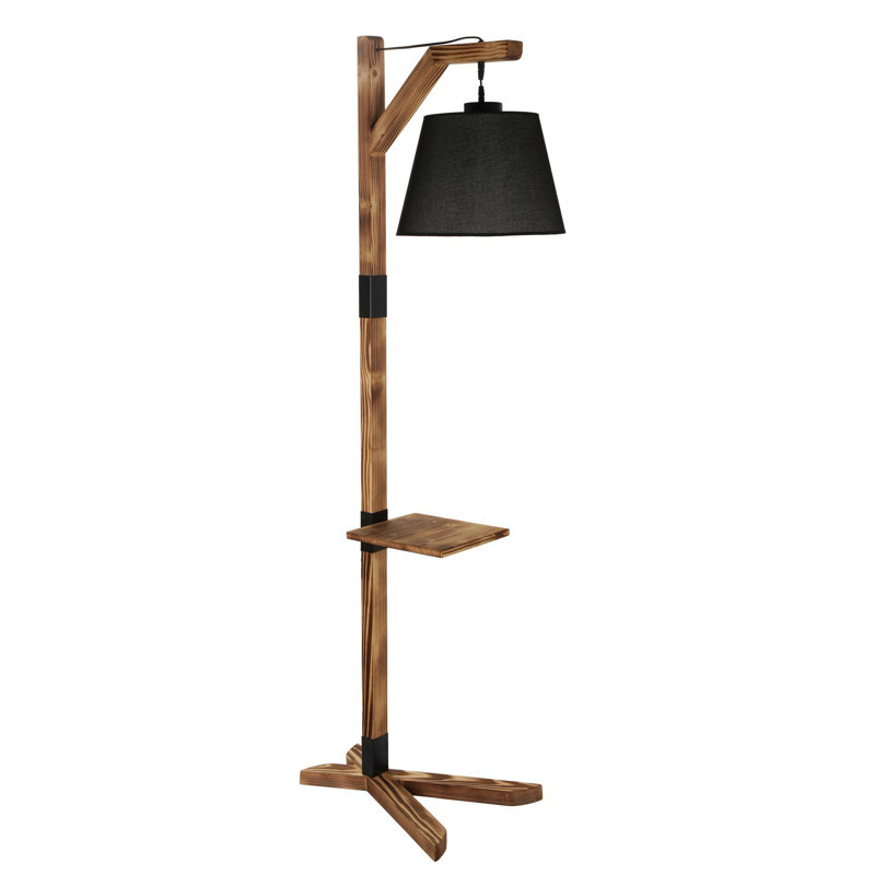 Burney 185cm Tray Table Floor Lamp, Brown