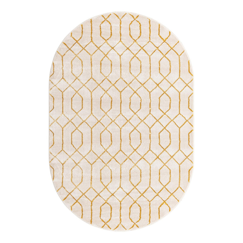 Geometric Area Rug, Oval 160 cm x 243.8 cm