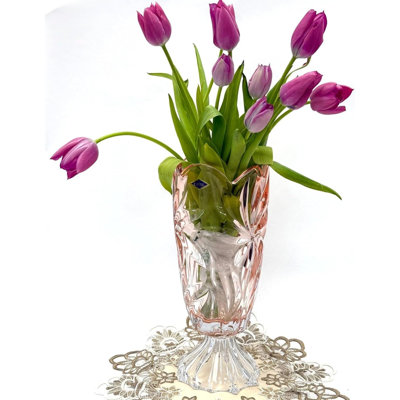 Vase à fleurs en cristal de style bohémien 14,5 po Aurum