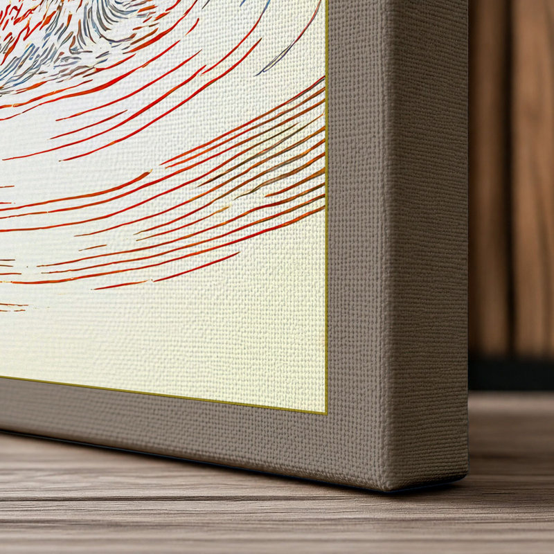 Leaping Fish Japandi - Print, 24x16 - 61.0 x 40.6 cm, Taupe Border