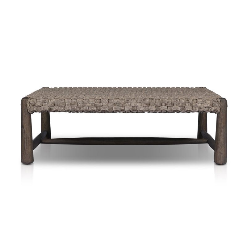 Savio Outdoor Coffee Table, Dark Textured Woven