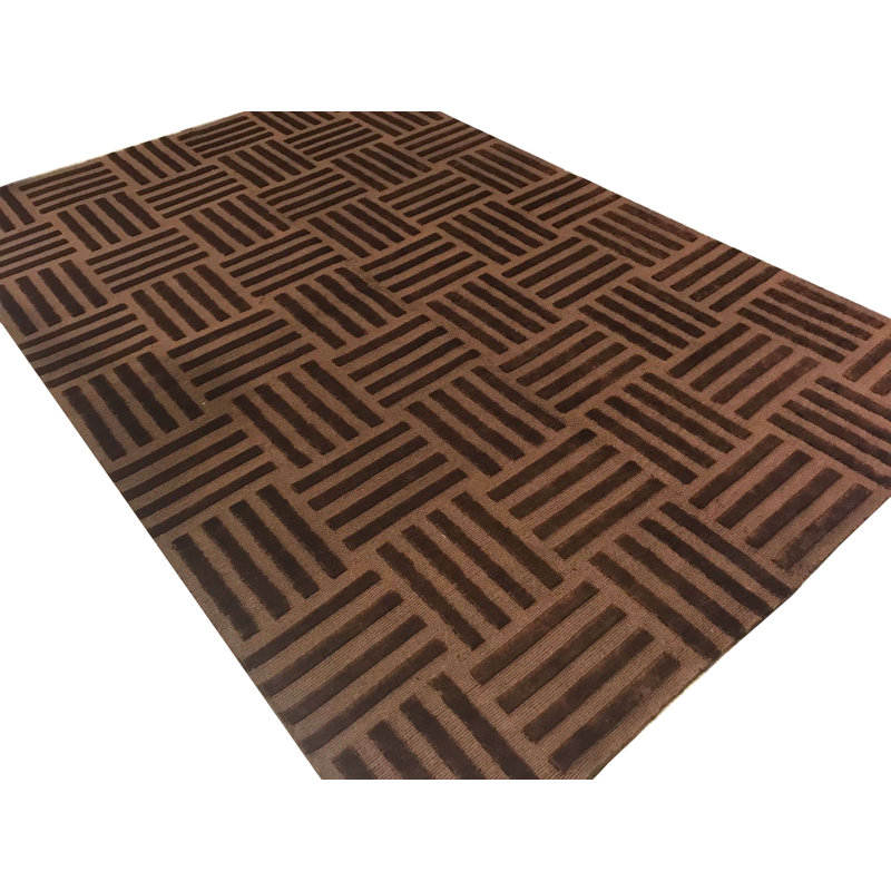 Hand-Knotted Wool BROWN Area Rug