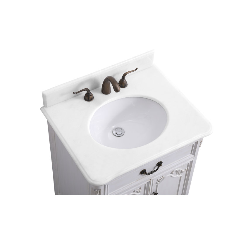 Ensemble de meuble-lavabo simple 27 po Angelique, Blanc, Blanc pur