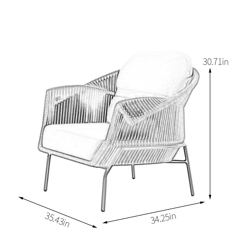 Naishawn Outdoor Lounge Chair, Blue