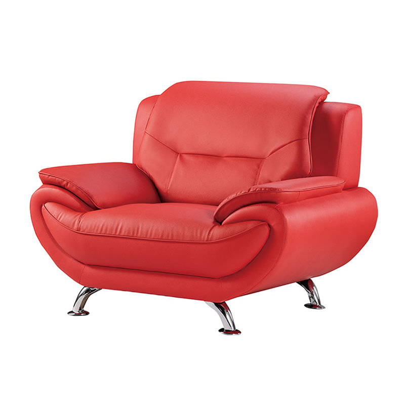Sulayman Faux Leather Armchair, Red Faux Leather