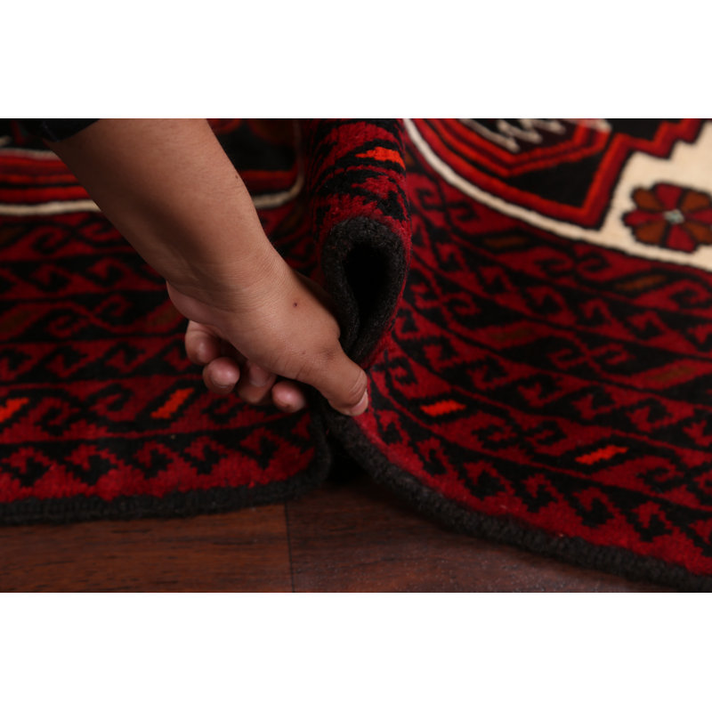 Tapis décoratif en laine de conception unique 3 pi 3 po x 6 pi 1 po noué à la main New Age Balouch