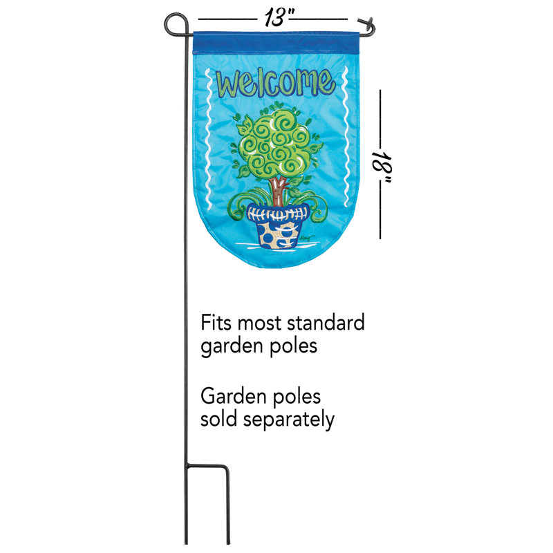 Drapeau de jardin en polyester 2 pi 1 po x 6 pi 1 po