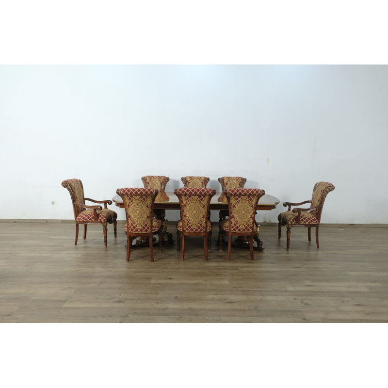 Modigliani 11 - Piece Extendable Dining Set, Red/Gold