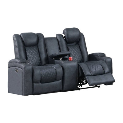 Elva 72 Inch Power Reclining Loveseat, Lift Top Storage Console