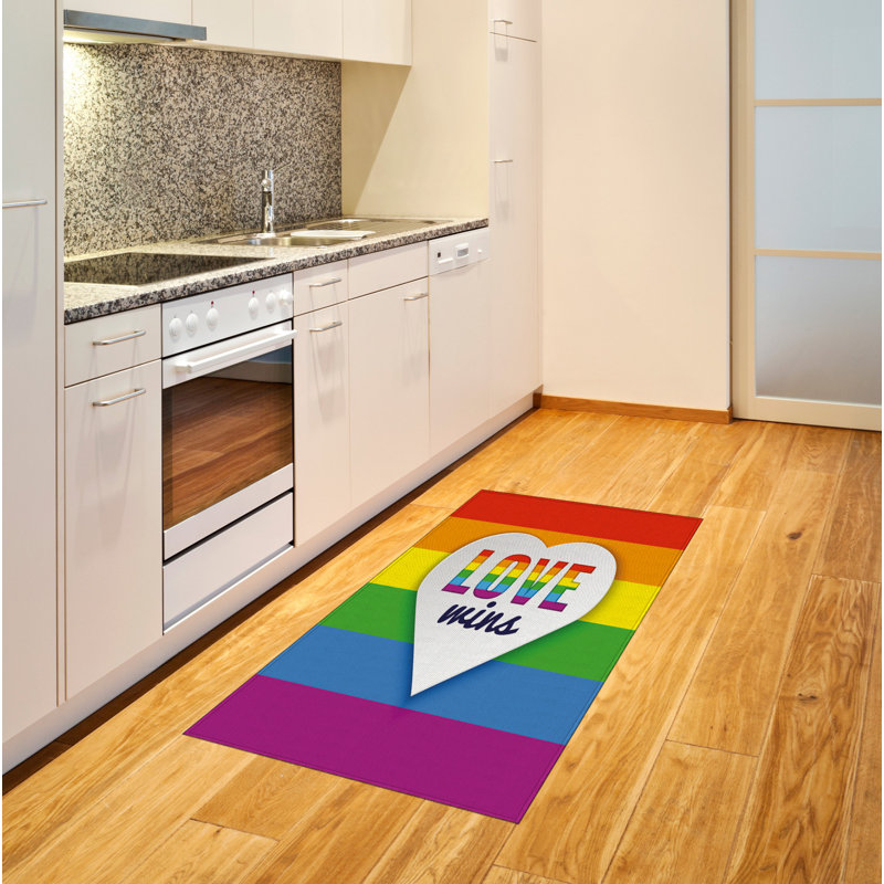 Tapis décoratif en polyuréthane à haute densité Rainbow, Rectangle 2 pi 7 po x 5 pi