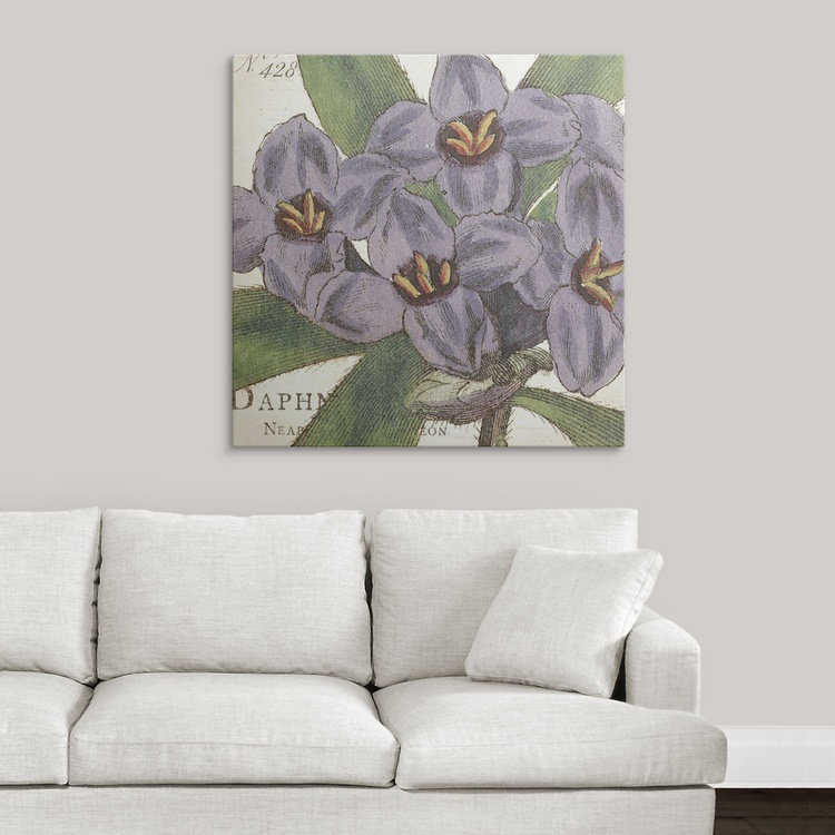 « purple floral », impression, H 35 po x l 35 po x P 1,5 po, Toile