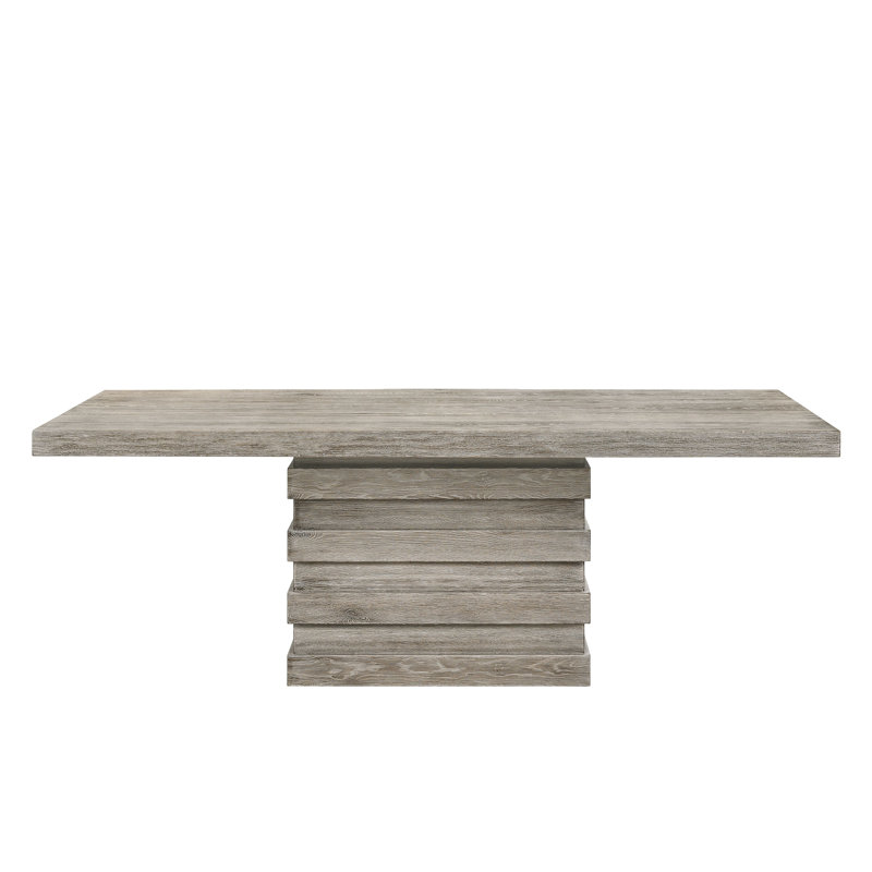 Jayon Pedestal Dining Table in Salvaged Light Oak