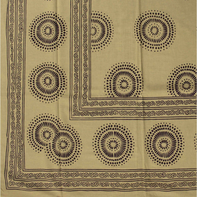 Nigol Cotton Circle Print Tablecloth, Yellow