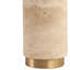 Lampe de table moderne en travertin avec 2 poignées pour chevet de chambre à coucher - petit éclairage d'appoint avec abat-jour tambour pour bureau ou salon - 26 po, brun clair et doré