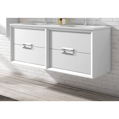 Hamako 48'' Double Bathroom Vanity with Ceramic Top