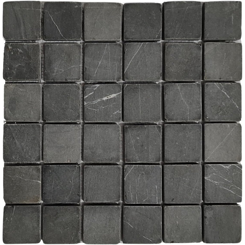 Carreau de mosaïque en marbre carré gris foncé 2 po x 2 po CNK