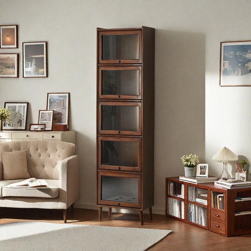 Bibliothèque durable et exquise, (5 tablettes) H 81,1 po x l 15,7 po x P 13,7 po, Marron foncé