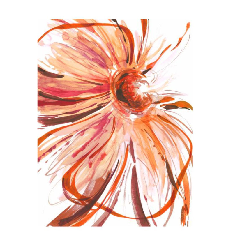 Full Blossom III Painting by Sara Brown, Glass Coat, 32" H x 24" W