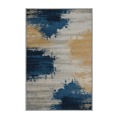 Tapis gris aquarelle lavable à la machine