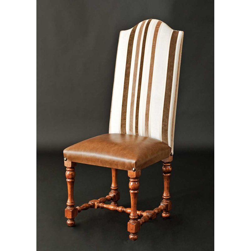 Muslin Upholstered Side Chair in Brown