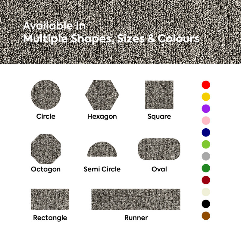 Tapis de couleur unie pour l'intérieur et l'extérieur commercial Furnish my Place, Rond 2 pi