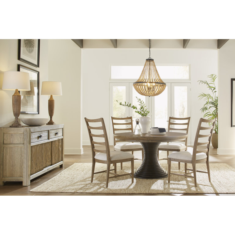 Panama Jack 50th Anniversary Round Dining Set, 6 Pieces: Table, Bench, 4 Chairs