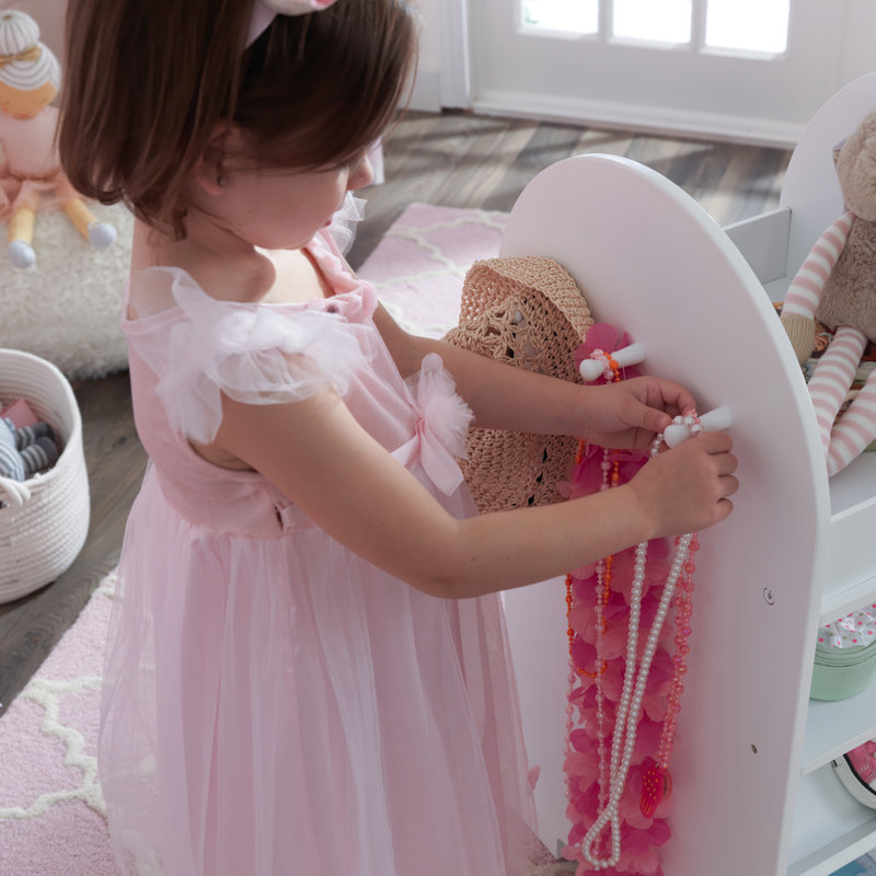 kidkraft wooden fashion pretend dress-up station Guidecraft Rotating Dress Up Storage Natural main image 1