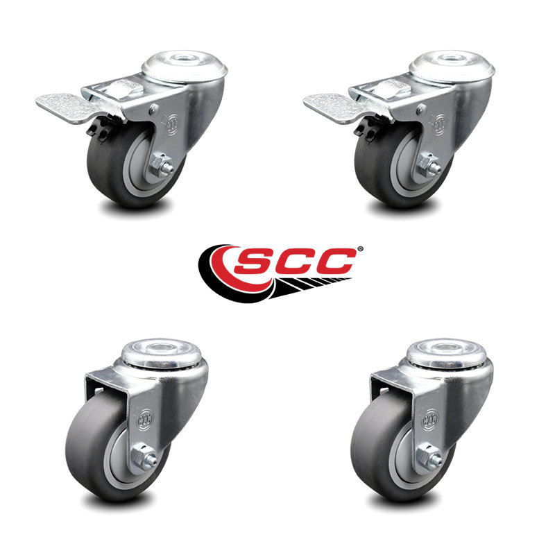 4-Piece Thermoplastic Rubber Caster Set