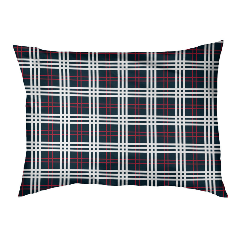 Coussin de luxe d’extérieur Houston football, Petit (l 28 po x P 18 po x P 4 po), Bleu foncé acier / rouge bataille / blanc